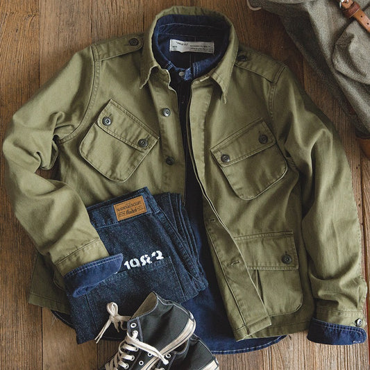 Chaqueta estilo militar hombre bolsillos con solapa - Enrik