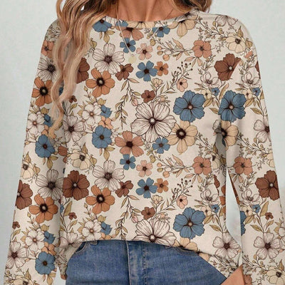 Blusa casual de manga larga estampado floral – Lorine