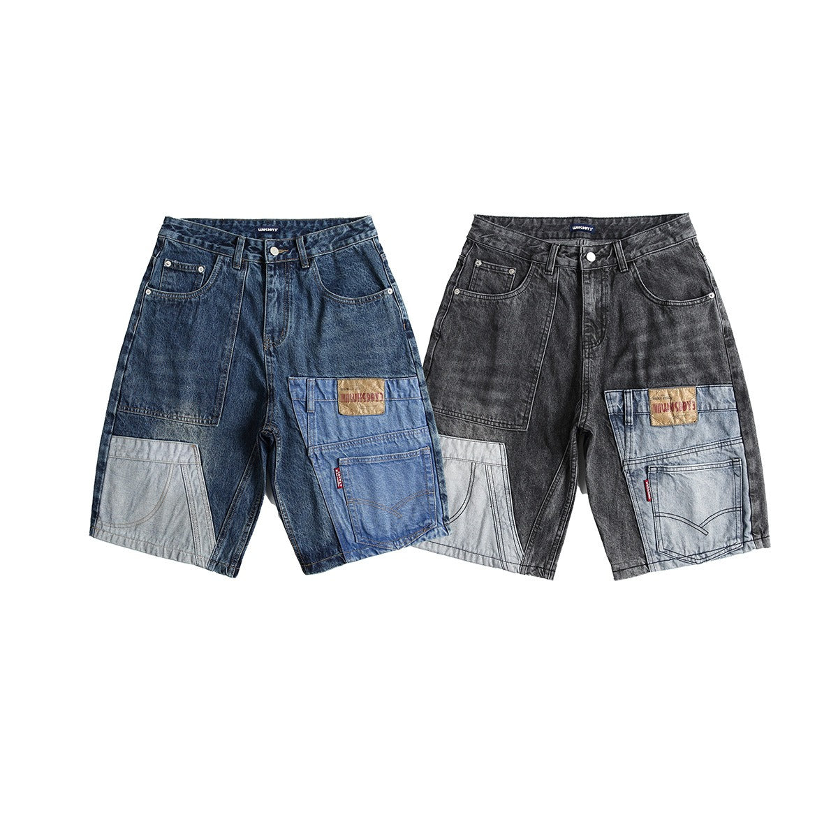 Bermuda denim patchwork para hombre - Urban Edge
