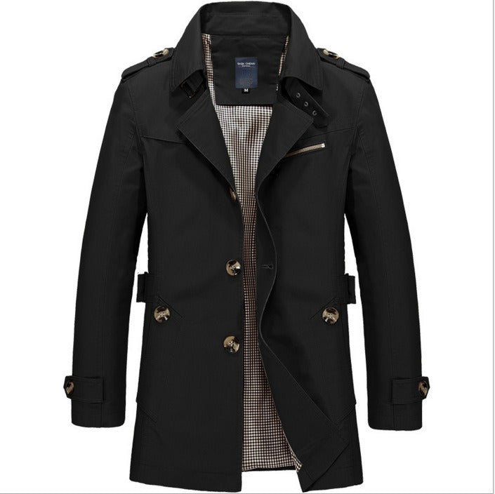 Abrigo hombre largo impermeable estilo trench botones dobles - Miles