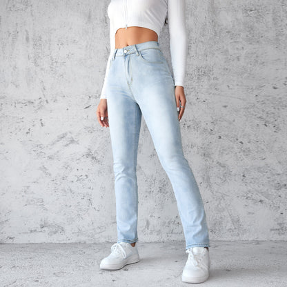 Pantalón vaquero para mujer denim elástico corte recto - Solveig