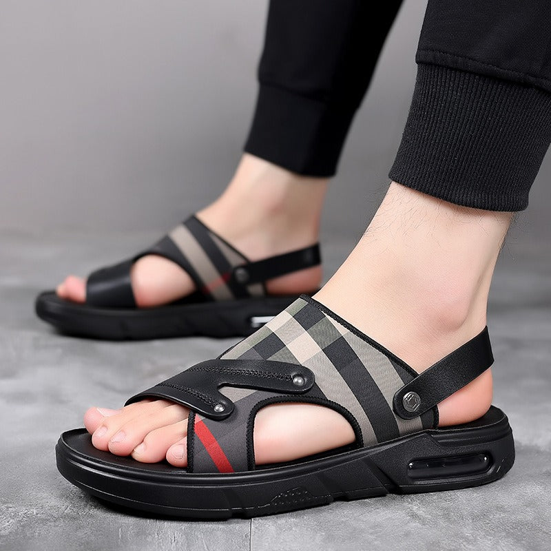 Sandalias para hombre de piel sintética diseño cruzado - Milan