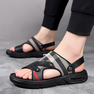 Sandalias para hombre de piel sintética diseño cruzado - Milan