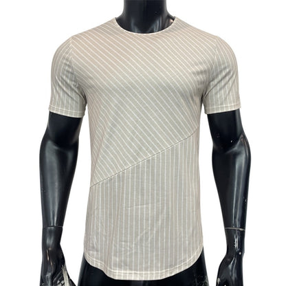 Camiseta para hombre de manga corta canalé fino estilo entallado - Thiago