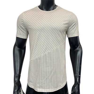 Camiseta para hombre de manga corta canalé fino estilo entallado - Thiago