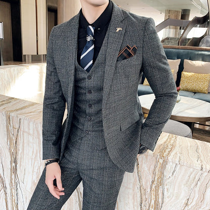 Traje de hombre con patrón a cuadros - Silvano