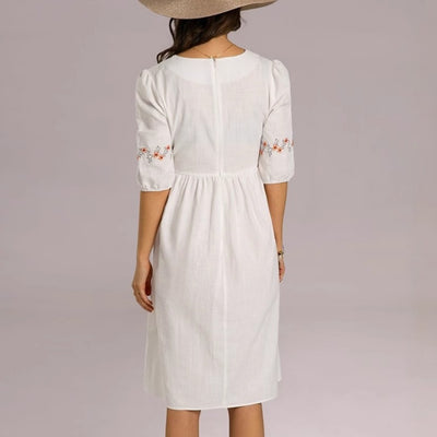 Vestido algodón con manga tres cuartos - Carmona
