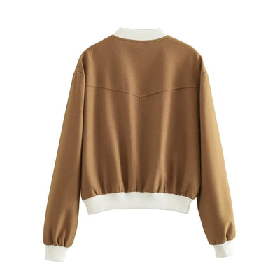 Chaqueta corta mujer diseño casual con botones metálicos - Liora