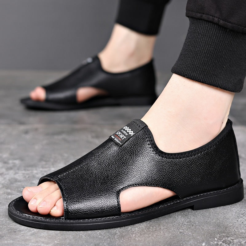 Sandalias para hombre de cuero sintético diseño cerrado transpirable - Jacinto