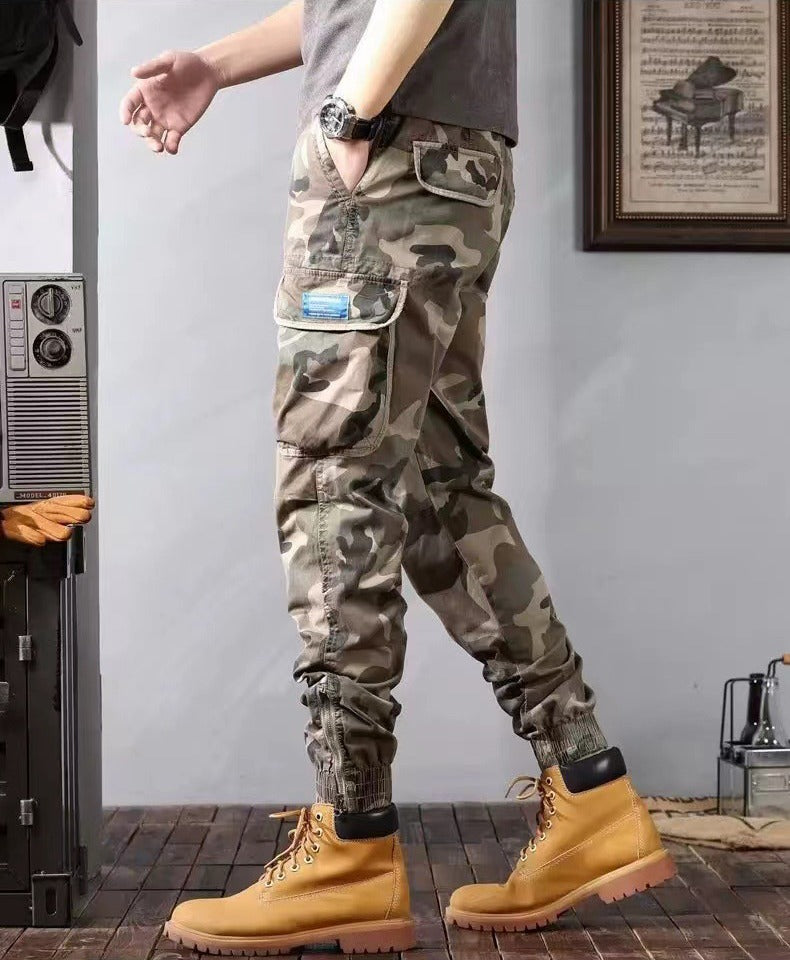 Pantalón cargo hombre camuflaje ajustado multibolsillos - Viktor