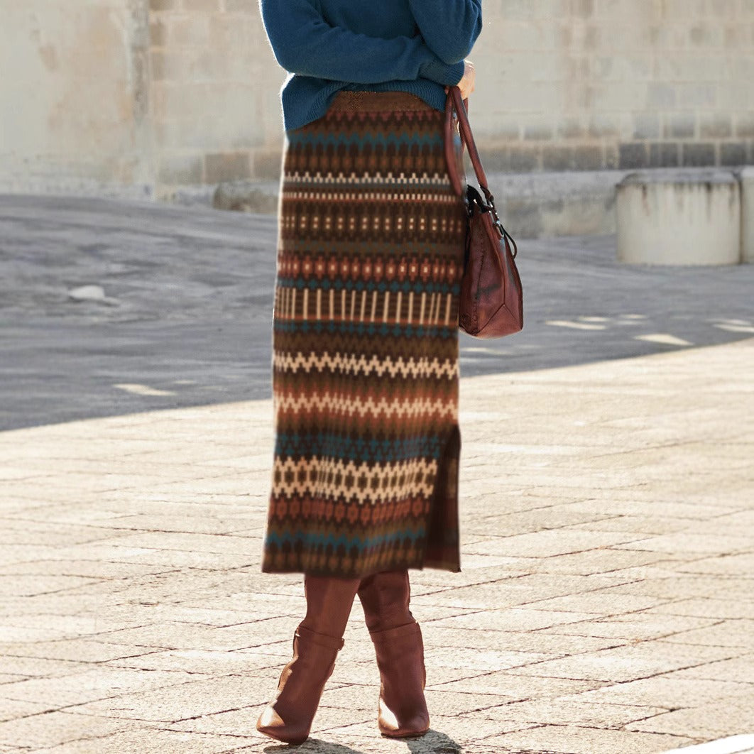 Falda midi estampada mujer - Malvien