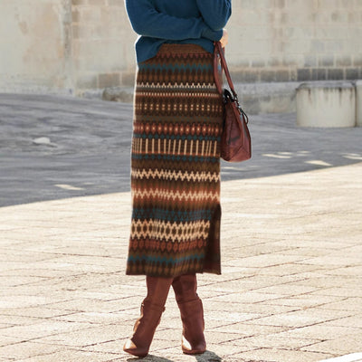 Falda midi estampada mujer - Malvien