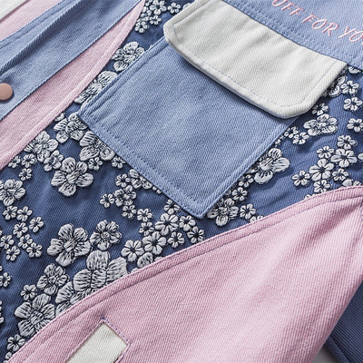 Chaqueta hombre estampado floral patchwork algodón - Elric