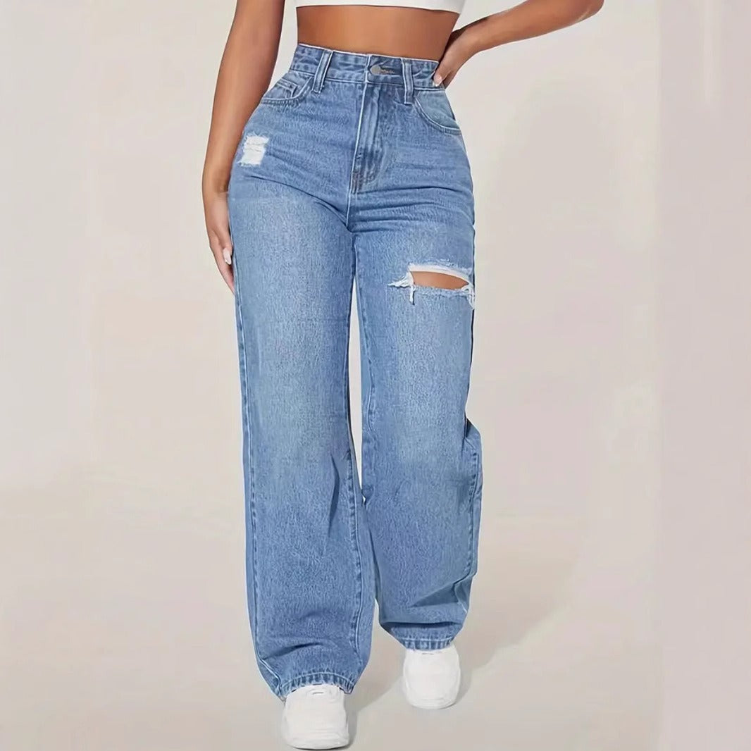 Jeans rectos rotos mujer – Mailyn