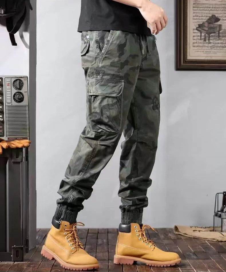 Pantalón cargo hombre camuflaje ajustado multibolsillos - Viktor
