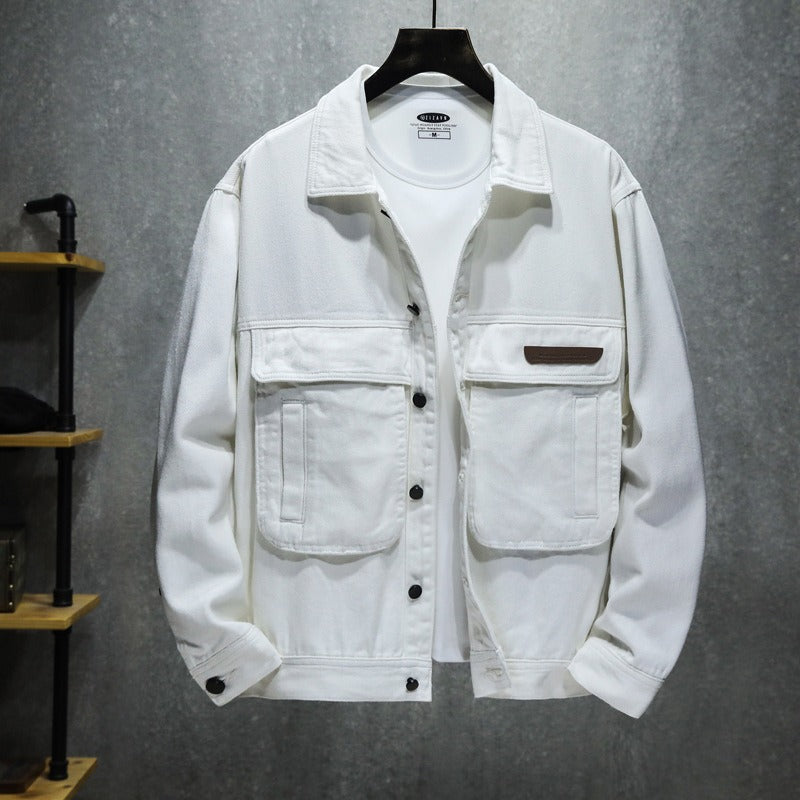 Chaqueta negra hombre estilo utilitario bolsillos grandes - Hektor