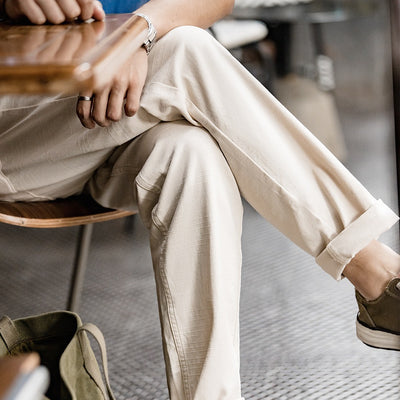 Pantalones hombre algodón casual con cordón - Hilario