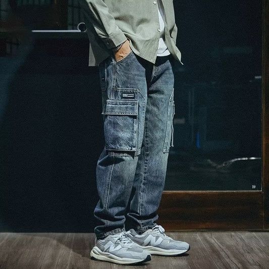 Pantalones cargo para hombre denim con bolsillos laterales - Ricardo