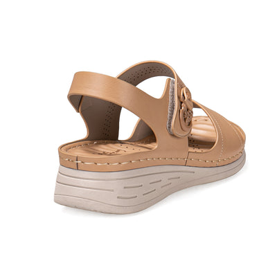 Sandalias ortopédicas mujer confort cuña media piel sintética - Nala