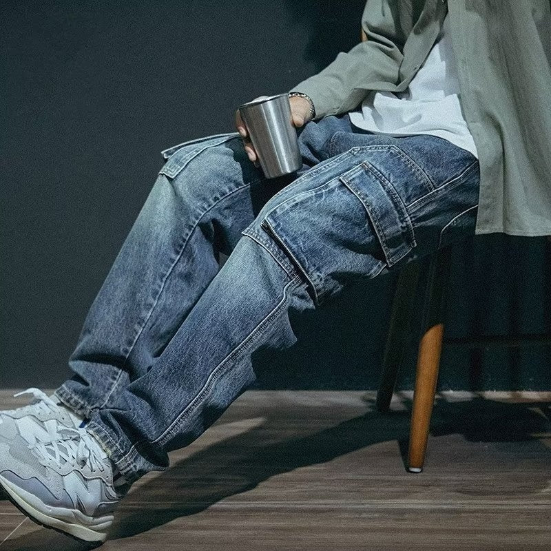 Pantalones cargo para hombre denim con bolsillos laterales - Ricardo