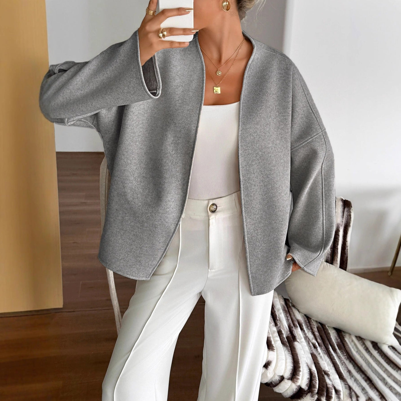 Chaqueta envolvente con cinturon para mujer - Bitia