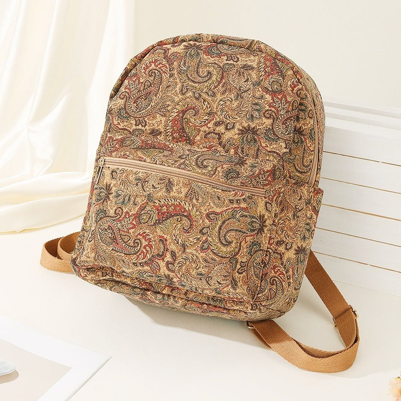 Mochila tela estampada capacidad amplia estilo vintage - Francis