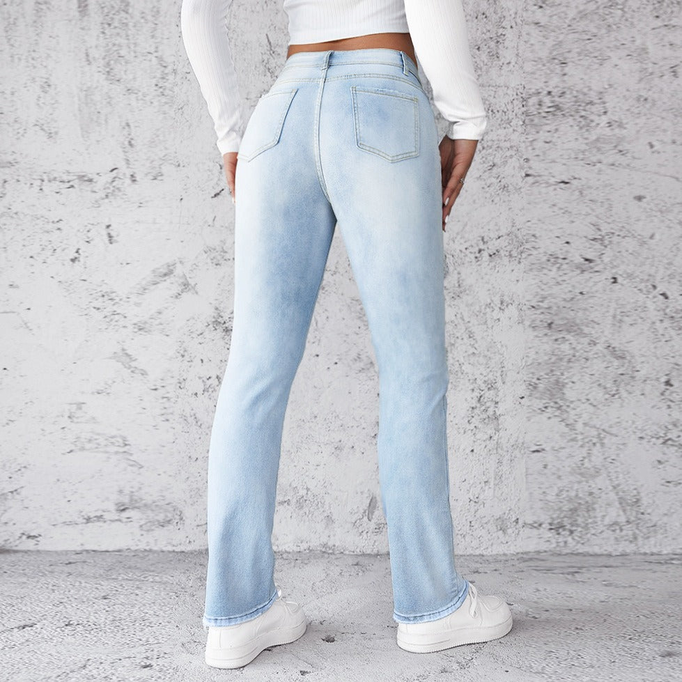 Pantalón vaquero para mujer denim elástico corte recto - Solveig