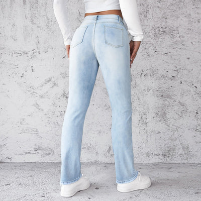 Pantalón vaquero para mujer denim elástico corte recto - Solveig