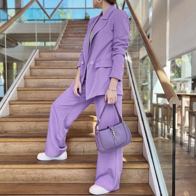 Conjunto pantalón mujer estilo blazer pernera ancha - Venecia