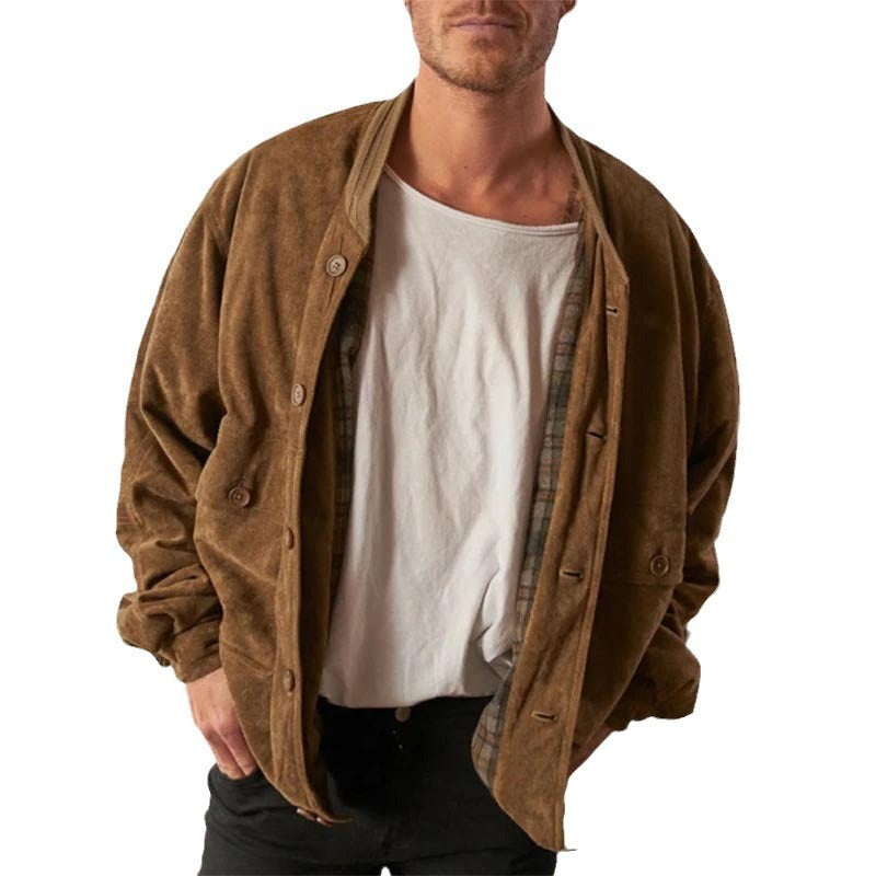 Chaqueta hombre efecto gamuza estilo vintage con bolsillos - Remy
