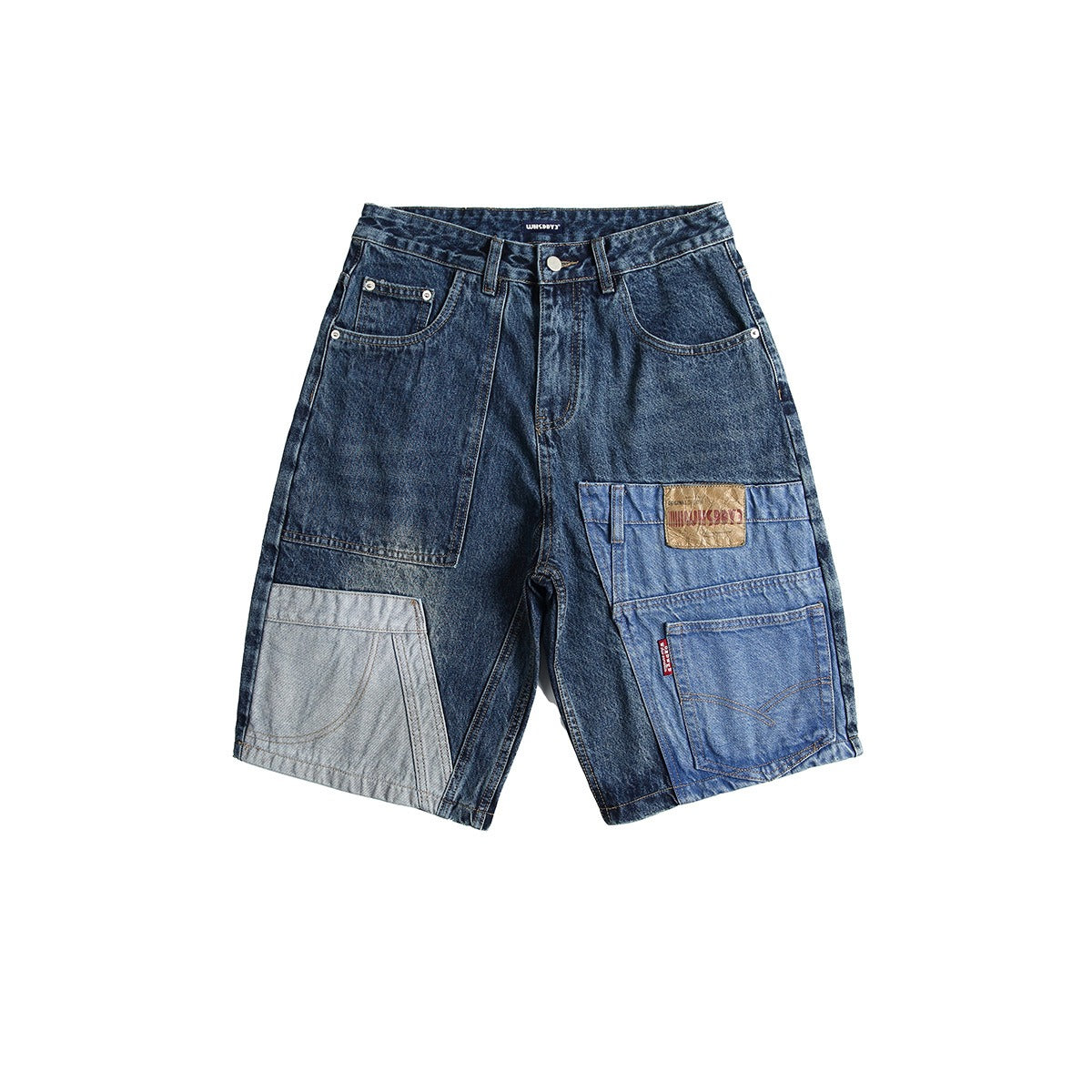 Bermuda denim patchwork para hombre - Urban Edge