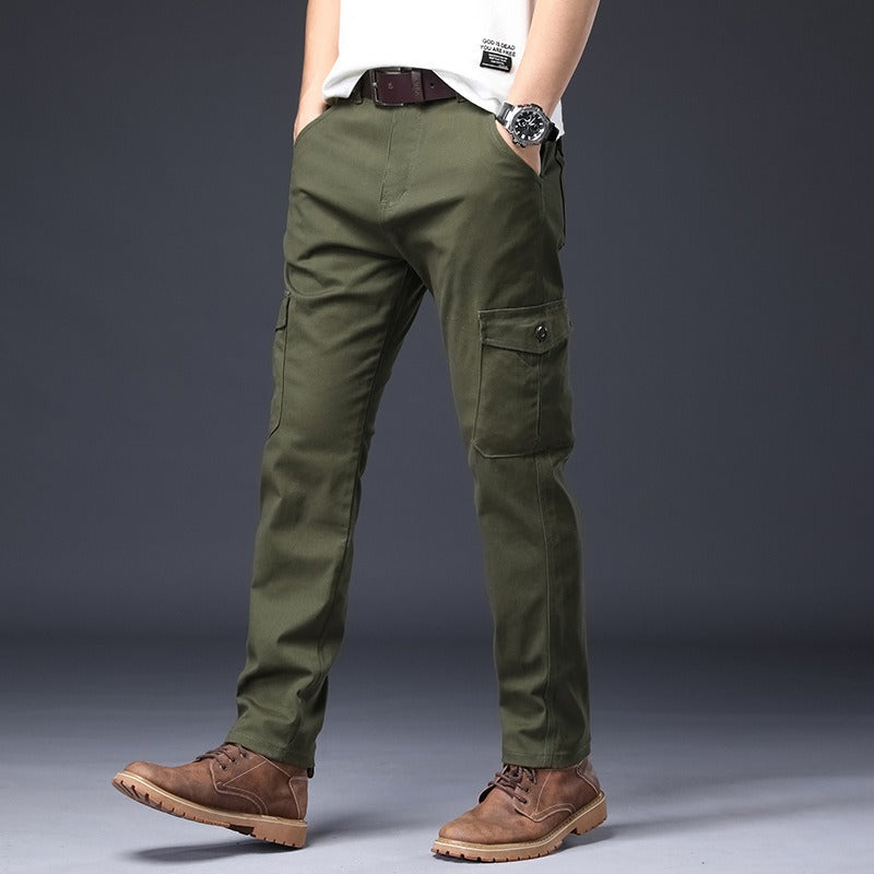 Pantalones cargo para hombre algodón elástico estilo recto - Lucas
