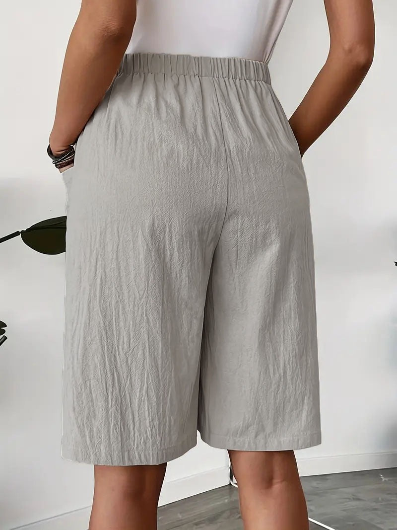 Falda para mujer de algodón estructurado corte recto con bolsillos - Maëlle