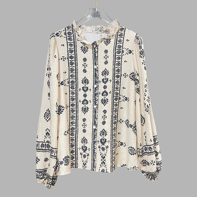 Blusa mujer algodón bordado estilo bohemio - Solène