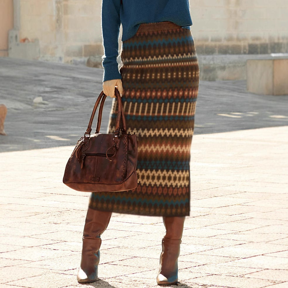 Falda midi estampada mujer - Malvien