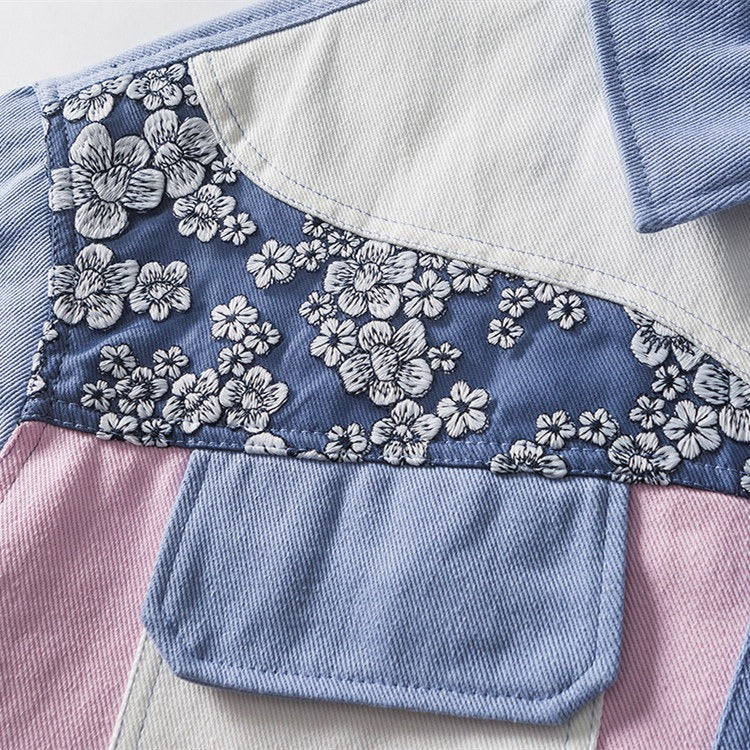 Chaqueta hombre estampado floral patchwork algodón - Elric