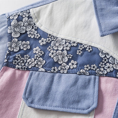 Chaqueta hombre estampado floral patchwork algodón - Elric