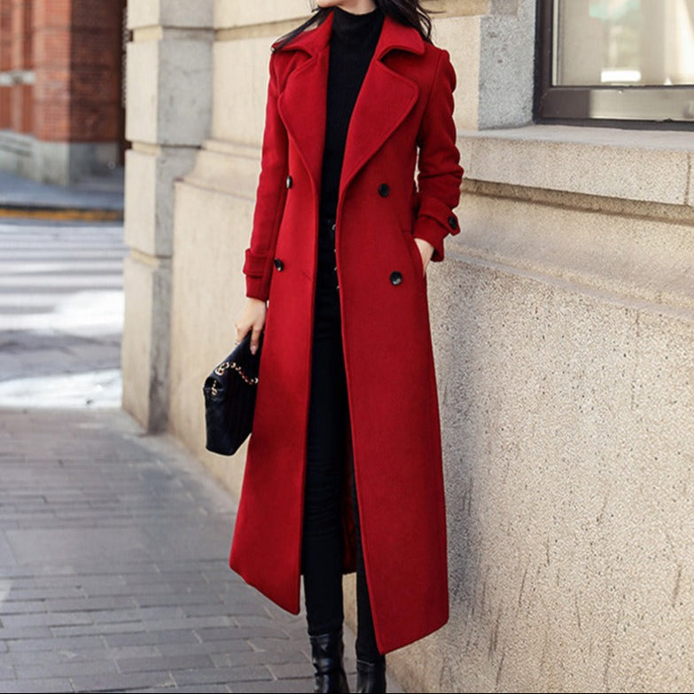 Chaqueta mujer tejido de lana corte clásico doble botonadura - Amalia