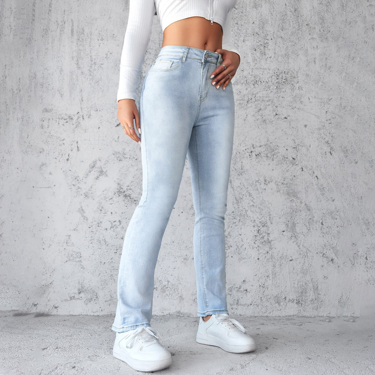 Pantalón vaquero para mujer denim elástico corte recto - Solveig