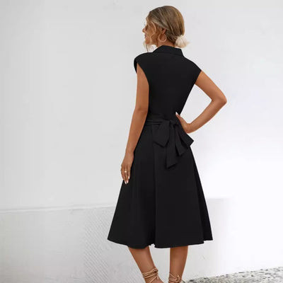 Vestido midi para mujer de algodón estilo camisero - Anaëlle