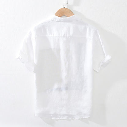 Camisa para hombre de manga corta lino estampado abstracto - Alain