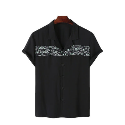 Camisa casual para hombre de manga corta con bordado geométrico - Sven