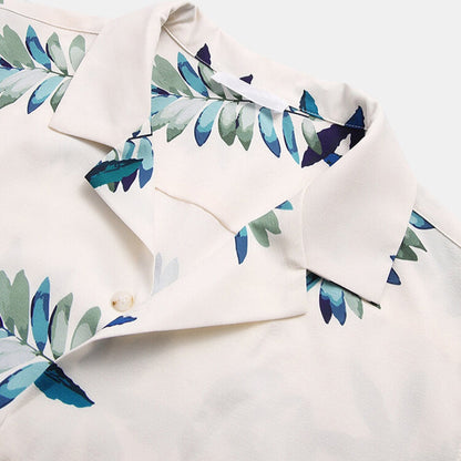 Camisa para hombre de manga corta viscosa estampado tropical - Théo