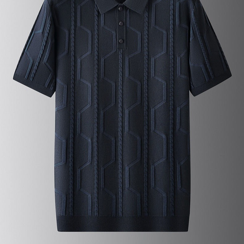 Polo de hombre con textura geométrica en punto estructurado - Matteo