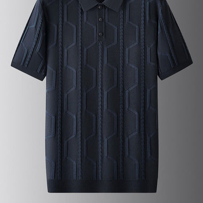 Polo de hombre con textura geométrica en punto estructurado - Matteo