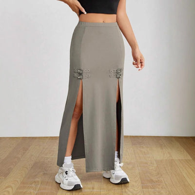 Falda larga mujer aberturas laterales estilo urbano - Victoria