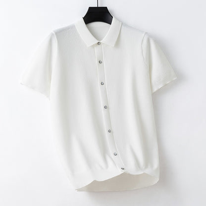 Camisa para hombre de punto fino de manga corta - Renzo