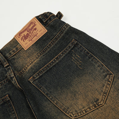 Jeans para hombre denim lavado efecto desgastado con corte recto - Lennart