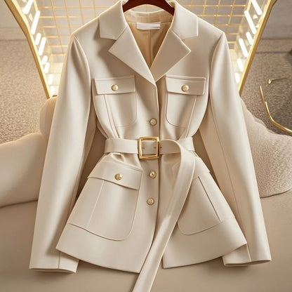 Blazer mujer con cinturón y bolsillos - Lorane