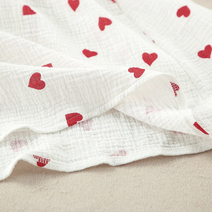 Vestido largo para mujer de algodón estampado corazones estilo sin mangas - Mieke